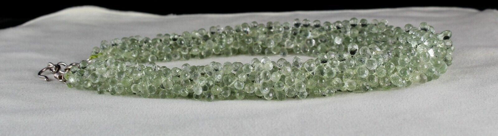 Natural Green Amethyst Beaded Teardrop 5 L 731 Ct Gemstone Fine Party Necklace