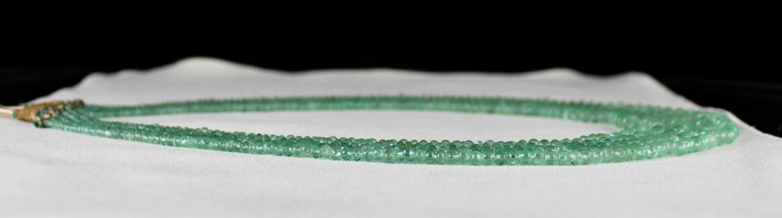 Certified Natural Emerald Beads Round Necklace 353 Ct Colombian Gemstone 5l
