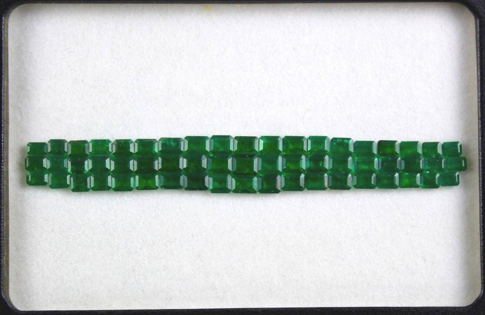 Natural Zambian Emerald Octagon Cut 57 Pc 31.36 Ct GemStone Designing Bracelet