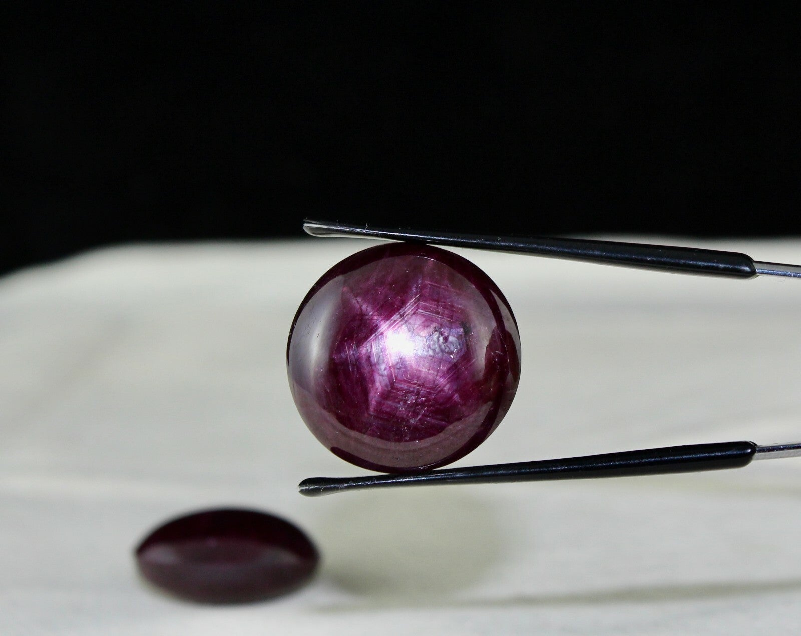 Certified 6-line Star Ruby 112.90 Ct Round Cabochon Gemstone For Ring Pendant