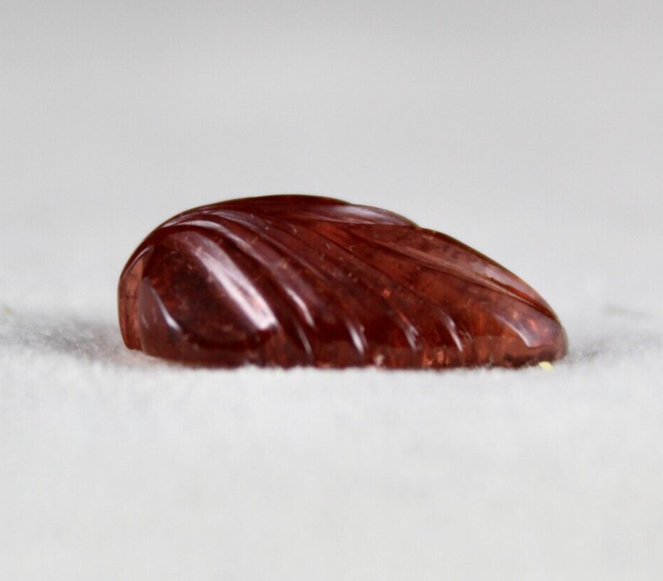 Natural Tourmaline 14.80 Ct Carved Leaf Gemstone For Pendant Ring Design