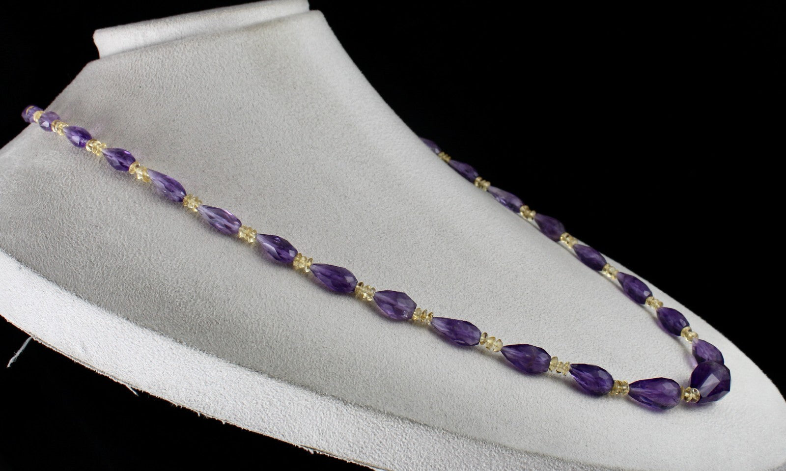 Natural Citrine Amethyst Faceted Pear 232ct Gemstone Fashion Necklace