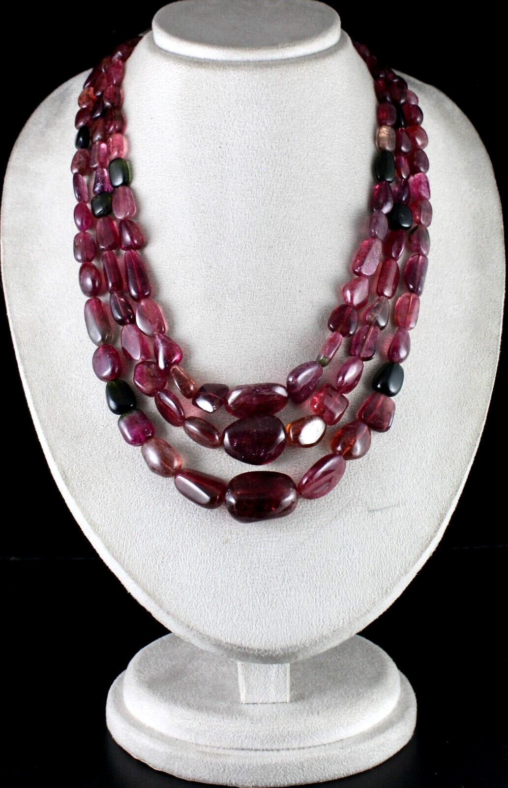 Certified Natural Tourmaline 1155 Ct Multi Fine Gemstone Beads Necklace