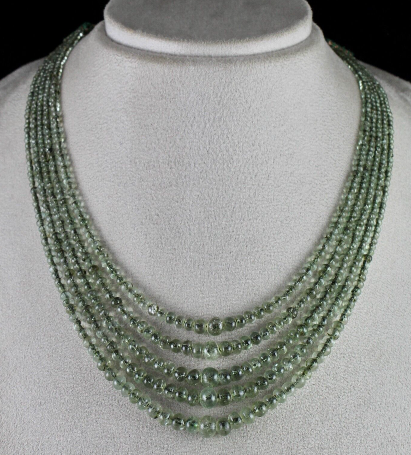 Certified Antique Old Natural Emerald Necklace Beads 5 L 249 Cts Gemstone