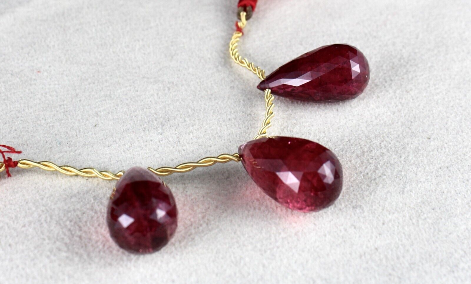 NATURAL TOURMALINE RUBELLITE DROPS 110 CARATS GEMSTONE HANGING PENDANT EARRING