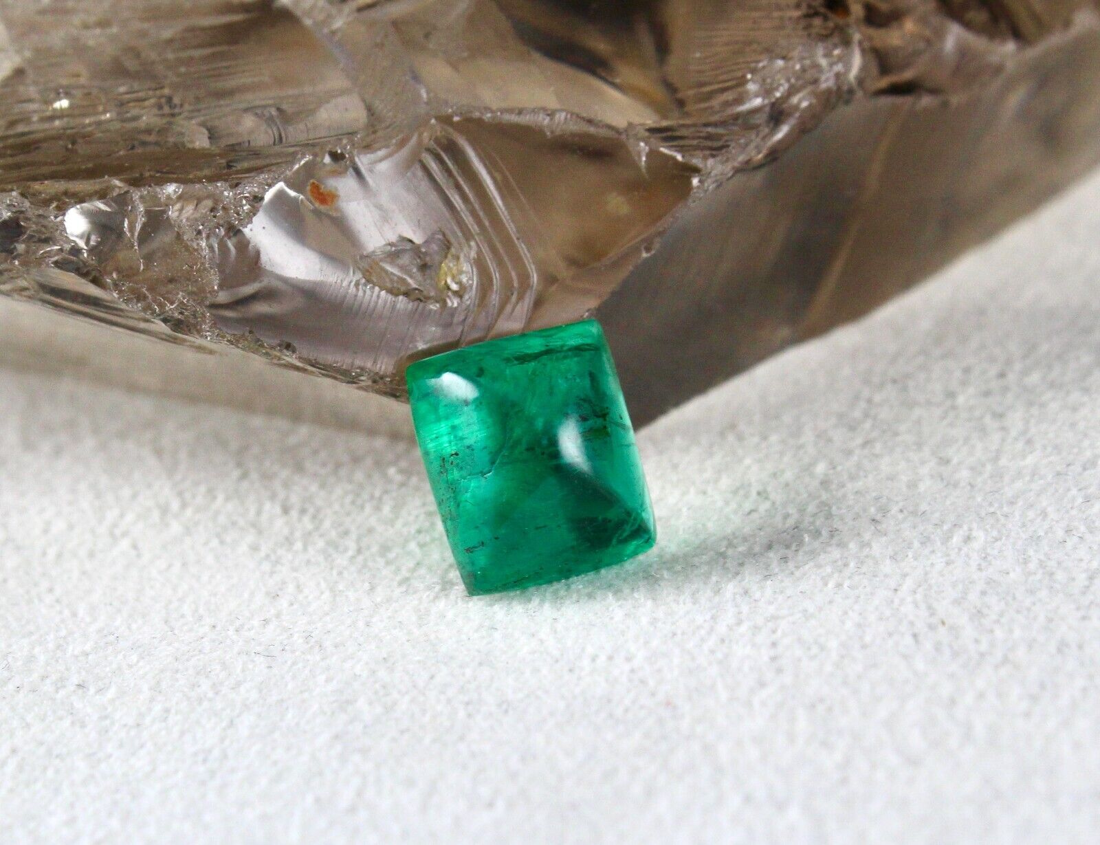 GSI CERTIFIED NATURAL ZAMBIA EMERALD SUGARLOAF 6.98 CTS GEMSTONE RING PENDANT