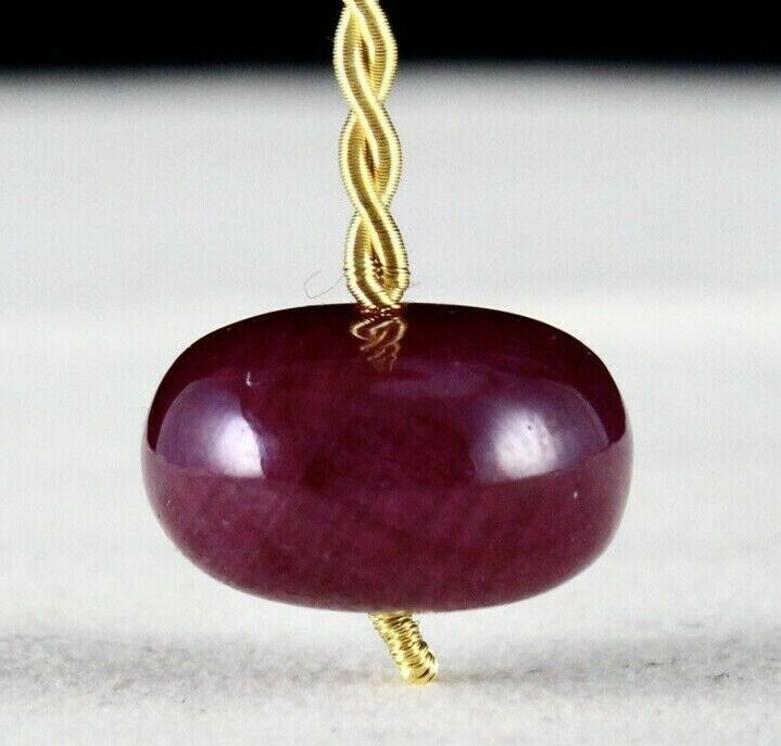 NATURAL UNTREATED RUBY ROUND BEAD 27.75 CTS DRILLED LOOSE GEMSTONE PENDANT RING