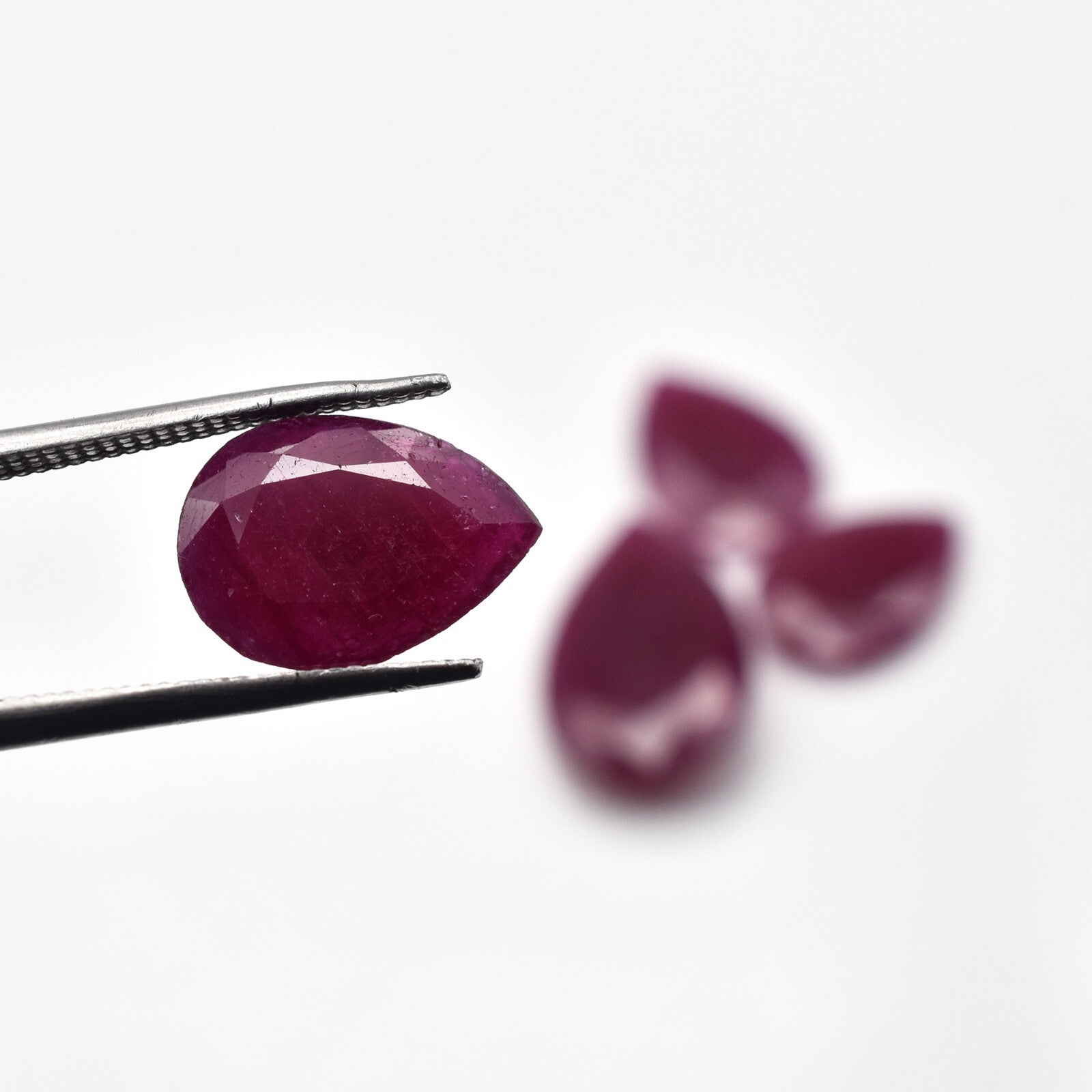 Certified Natural Ruby Pear Cut 14.15 Ct Gemstone Sterling Silver Pendant Set