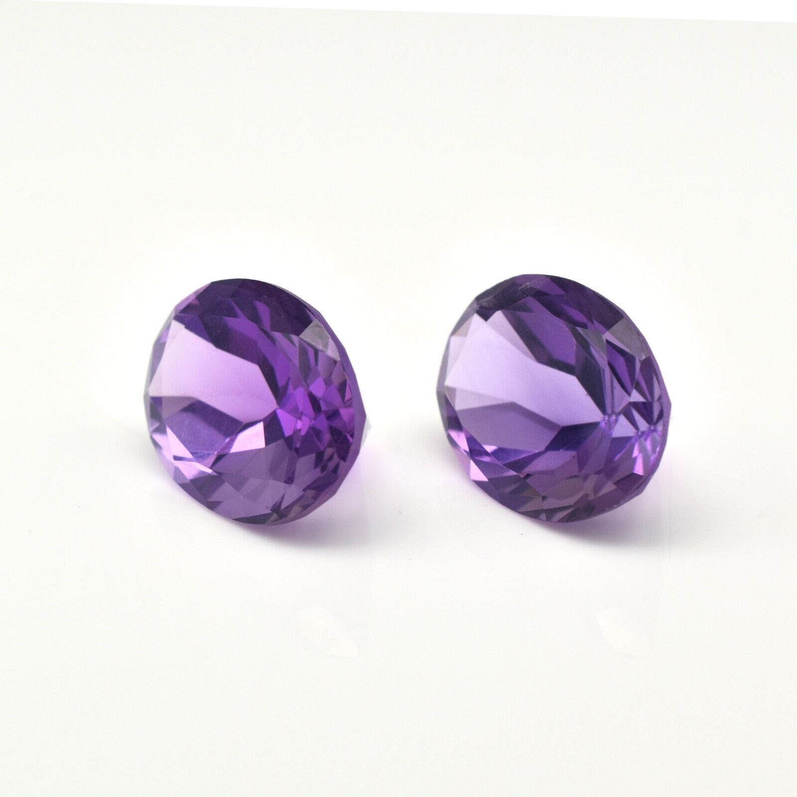 Natural Amethyst Oval Cut Gemstone Pair 20x15 mm 36.55 Ct Designing Earring