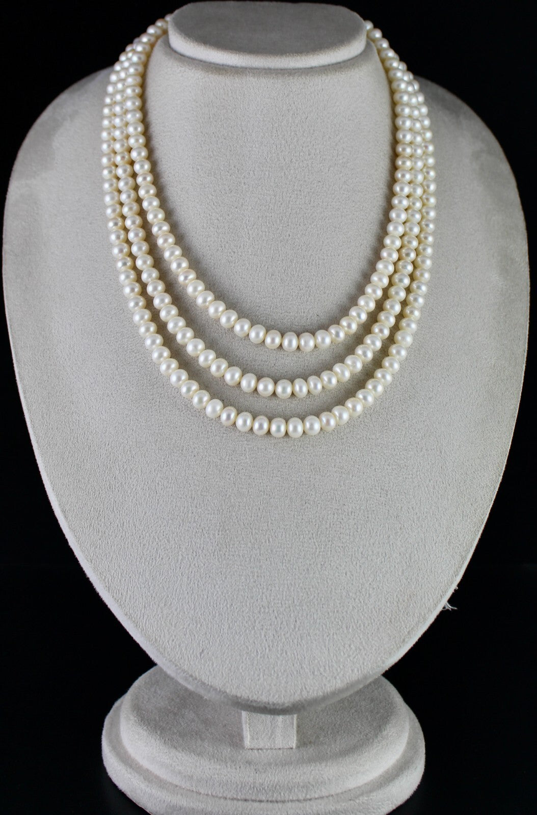 Certified Genuine Freshwater Pearl 582ct Round Beads Fashion Necklace