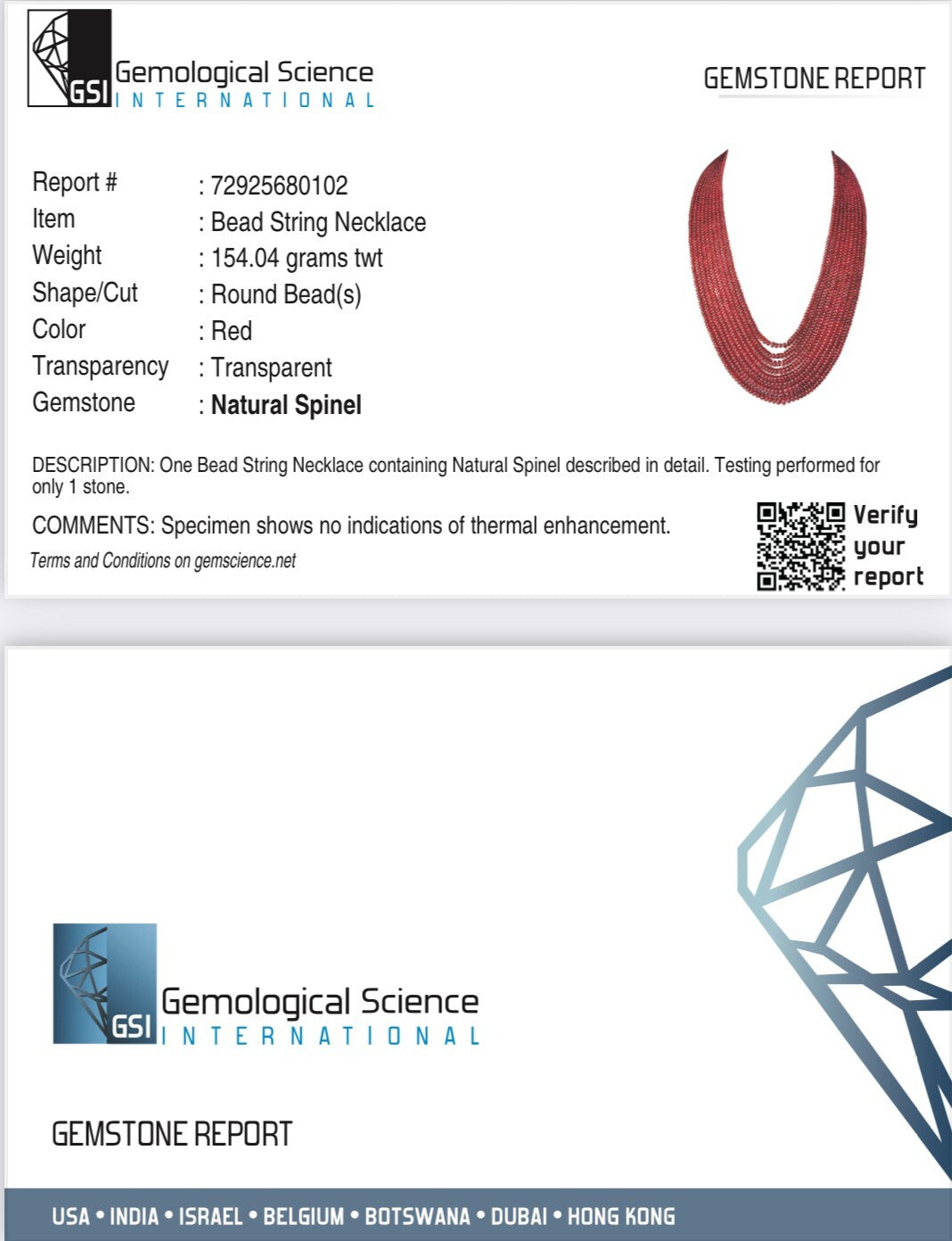 Certified Spinel Beads Necklace 9 L 732 Ct Natural Gemstone Important For Women