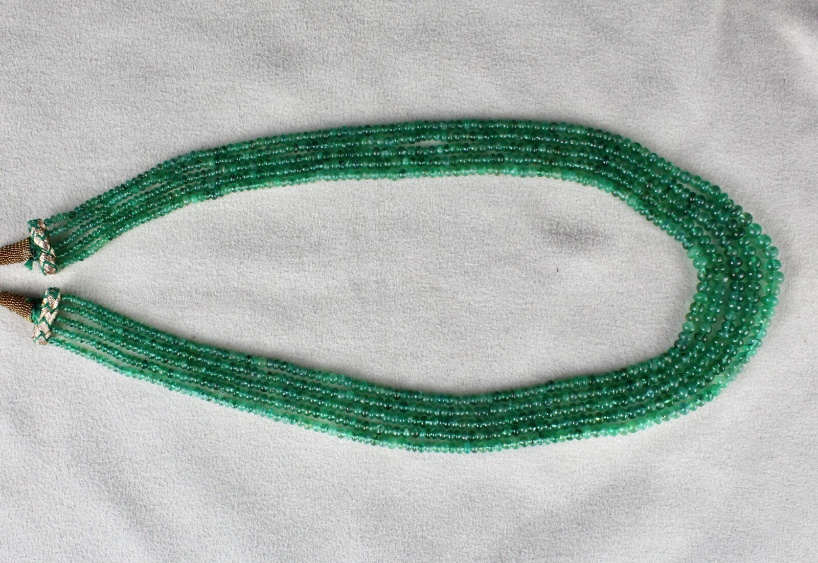 Certified Natural Emerald Beads Round 183ct Green Gemstone Necklace For Women