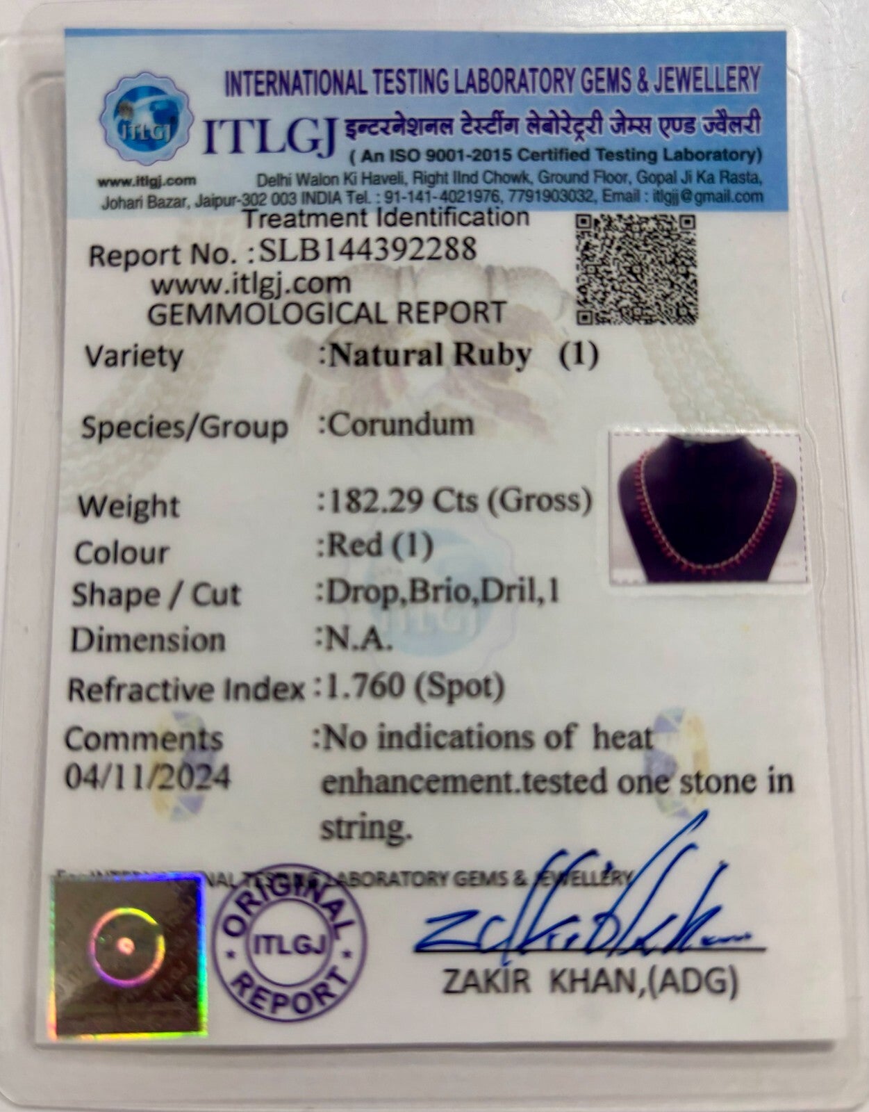 Certified Natural Ruby 160 Ct Pearl Beaded Vintage Necklace String 60 Pc