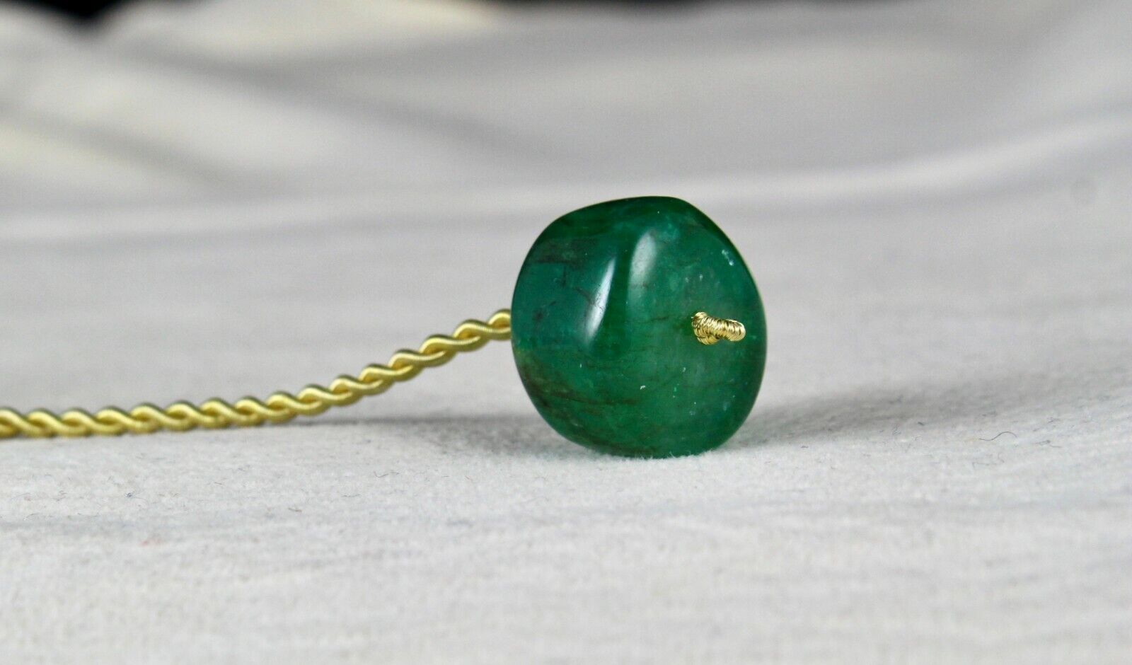 12MM NATURAL EMERALD BEAD ROUND GEMSTONE 26.68 CARATS DRILLED HANGING DESIGNING