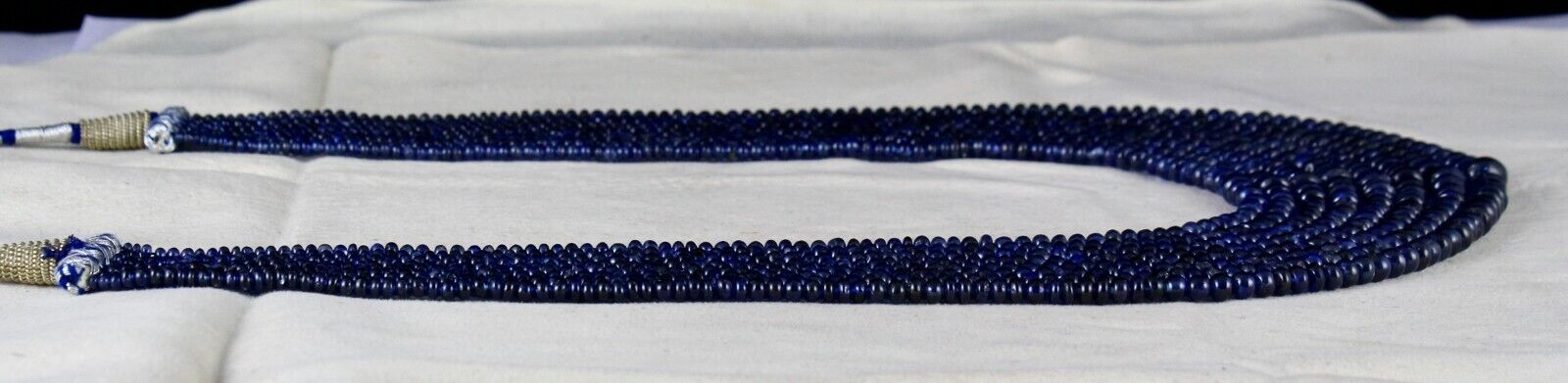 FINE NATURAL BLUE SAPPHIRE BEADS ROUND 8 L 621 CTS GEMSTONE IMPORTANT NECKLACE