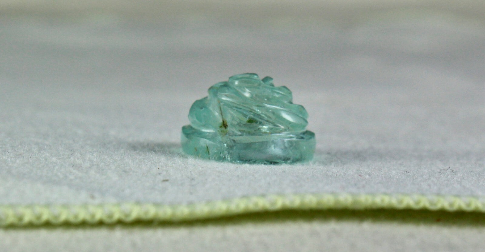 Natural Blue Aquamarine 12.48 Ct Flower Carved Gemstone Ring Pendant For Women