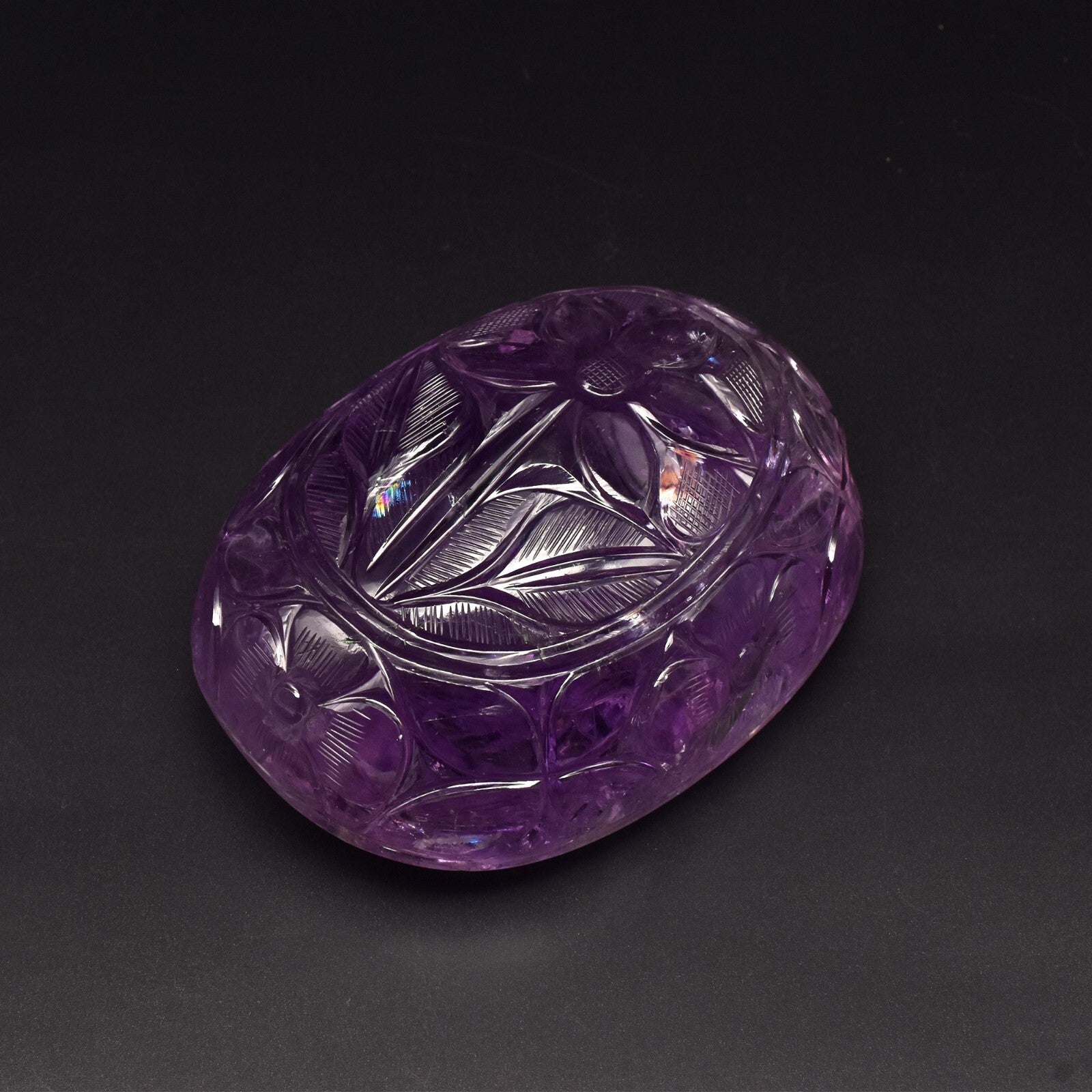 Vintage Oval Natural Amethyst 1940 Ct 90x69mm Gemstone Collector Piece Certified
