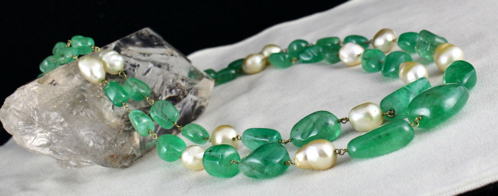 Certified Estate Aaa+ Natural Colombian Emerald 670 Ct Beads Necklace For Women
