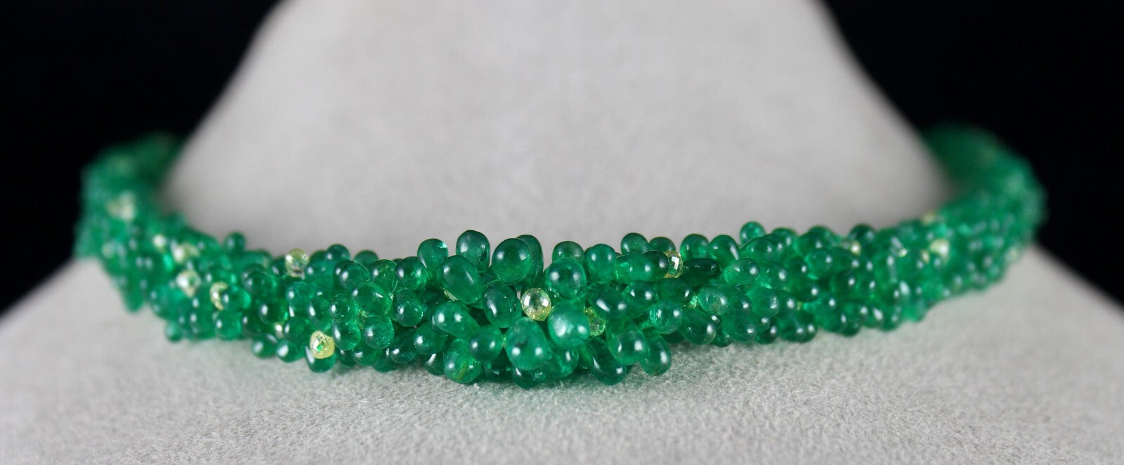 Certified 18k Gold Natural Zambian Emerald 306.7ct Diamond Necklace For Wedding