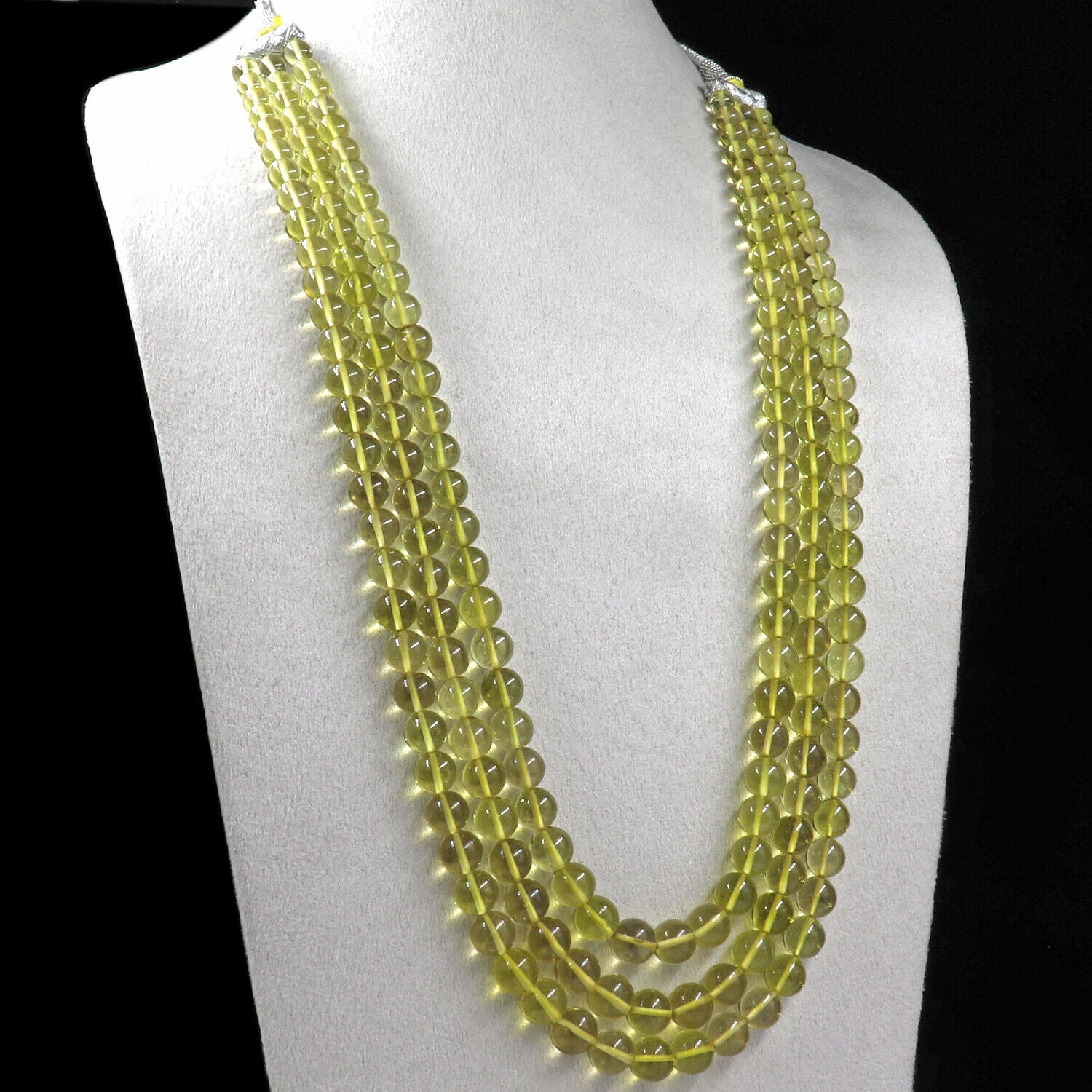 Natural Yellow Lemon Quartz Beads 9mm 3 L 594 Ct Round Gemstone Fashion Necklace