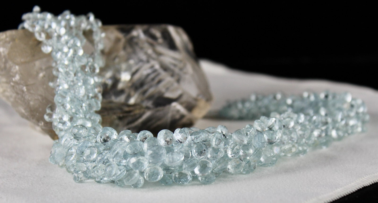 Certified Natural Aquamarine 647 Ct Teardrop Sterling Silver Statement Necklace