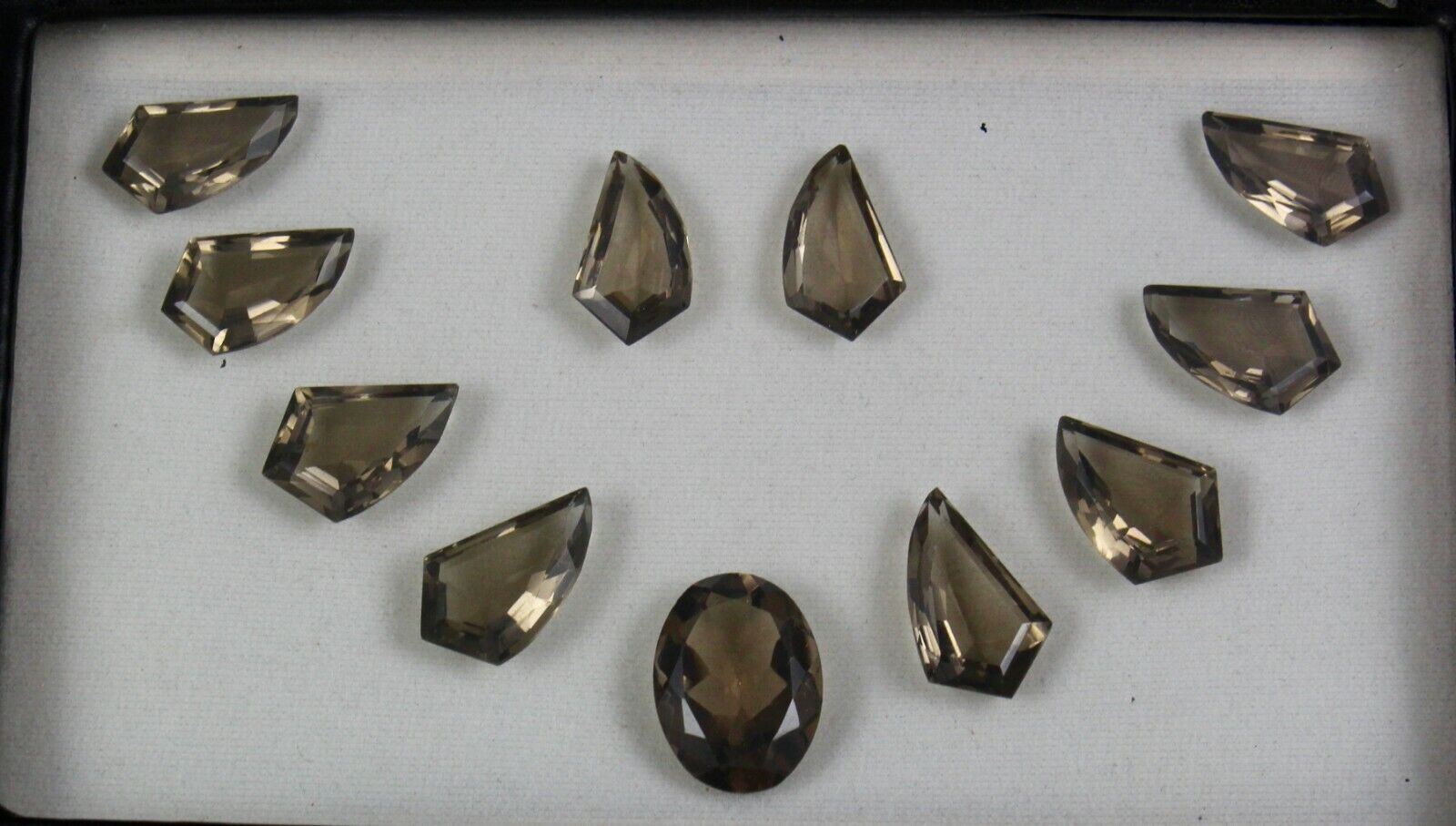 Natural Smoky Quartz Cut Oval 11 Pc 86.75 Ct Black Gemstone For Set Designing