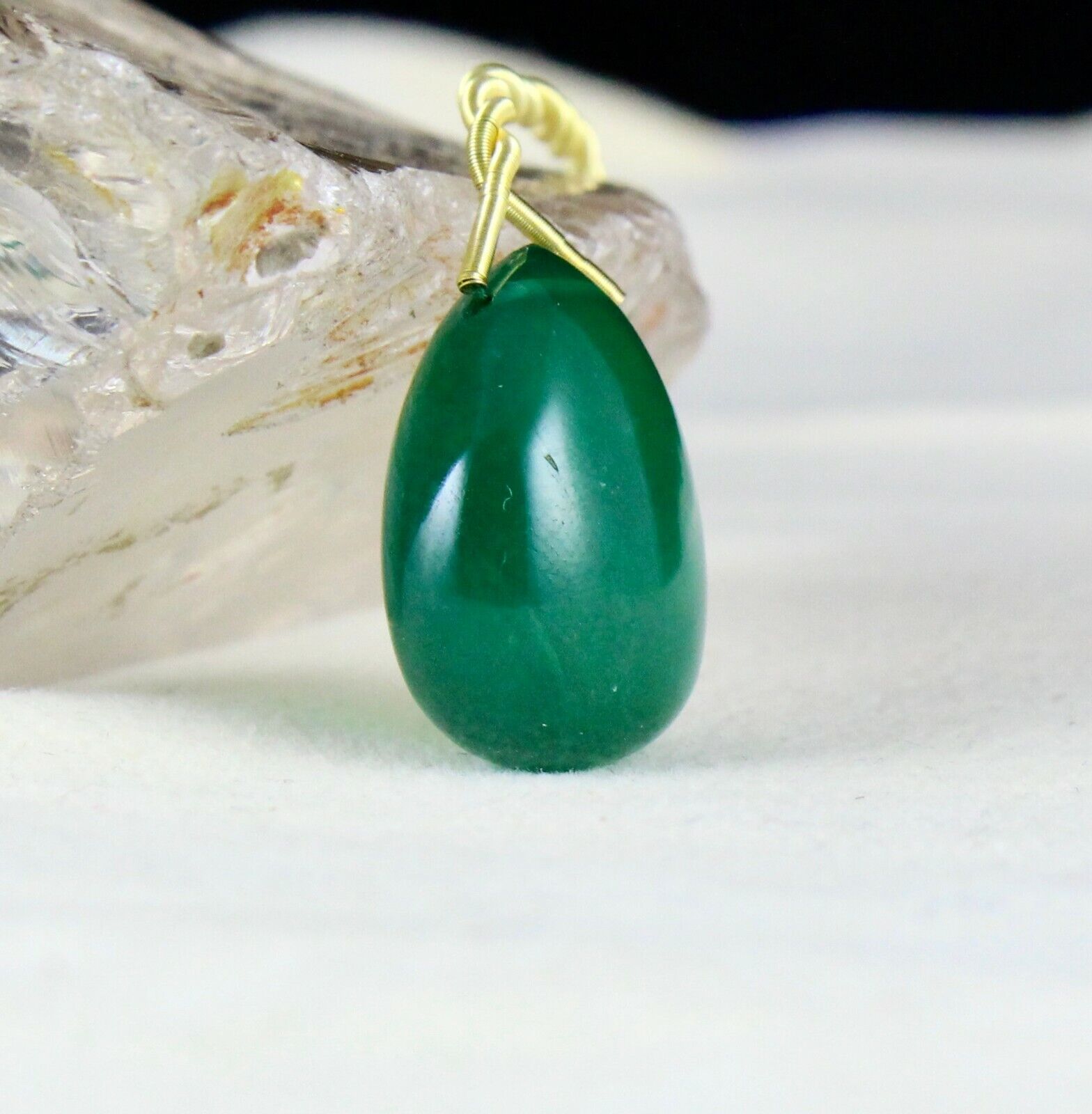 Certified Natural Zambia Emerald Pear Teardrop 23.80 Ct Gemstone Pendant Hanging