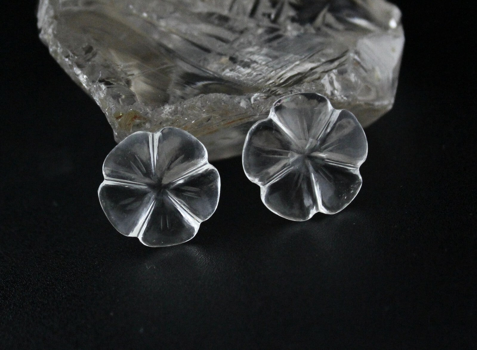 Natural Rock Crystal Quartz Flower Set 164 Ct Gemstone 11 Pcs Designing