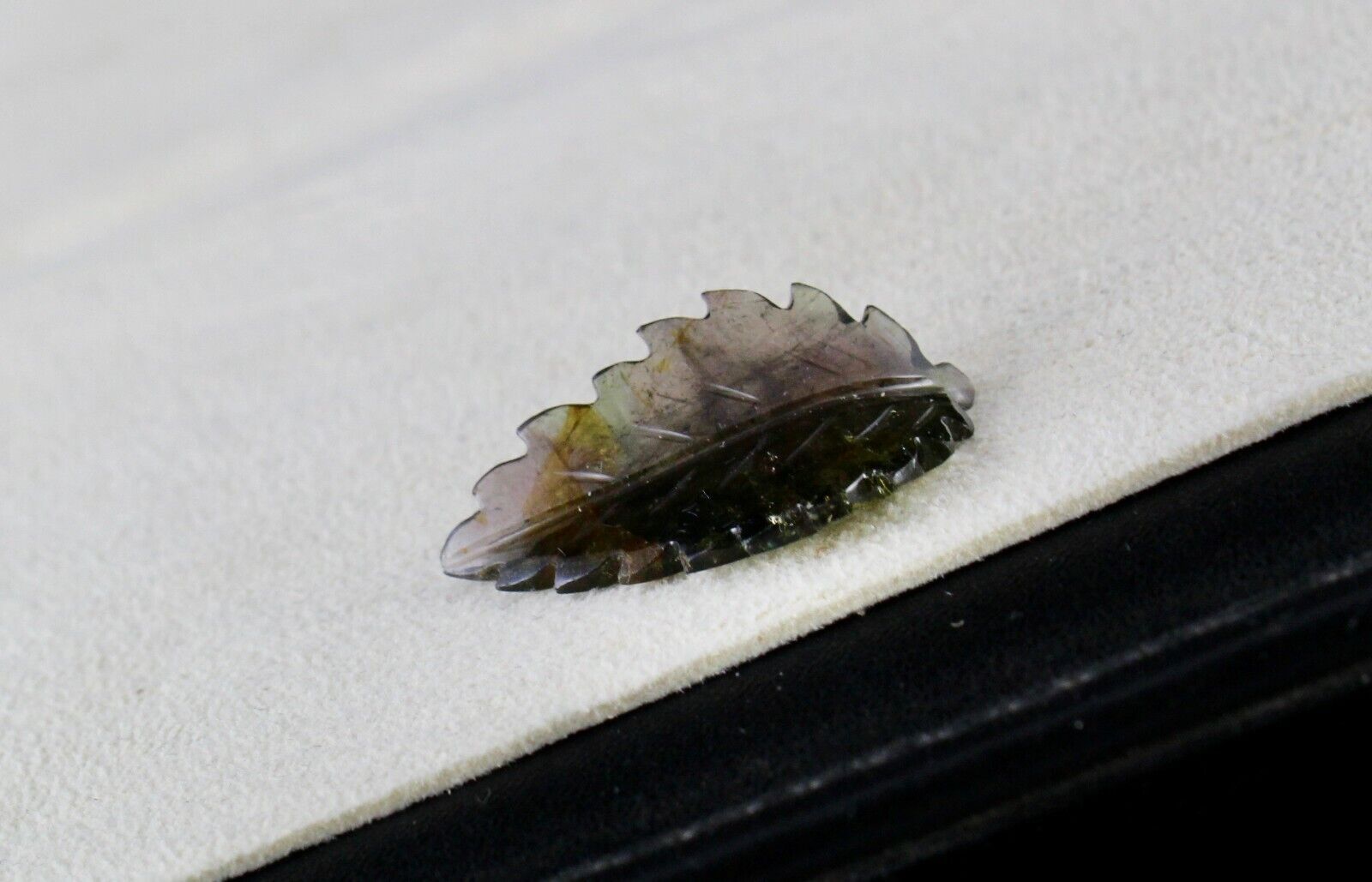 NATURAL MULTI TOURMALINE CARVED LEAF 17.14 CARATS GEMSTONE FOR RING & PENDANT