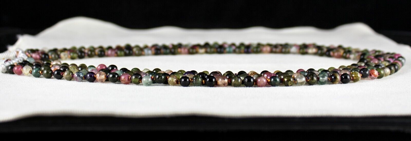 NATURAL MULTI COLOUR TOURMALINE BEADS ROUND 4L 502 CTS GEMSTONE KNOTTED NECKLACE