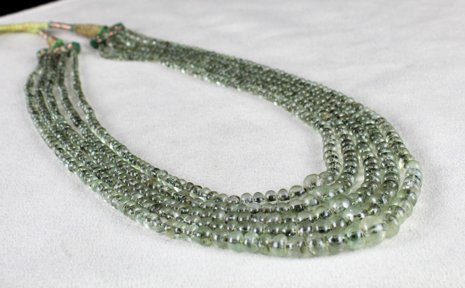 Certified Antique Old Natural Emerald Necklace Beads 5 L 249 Cts Gemstone