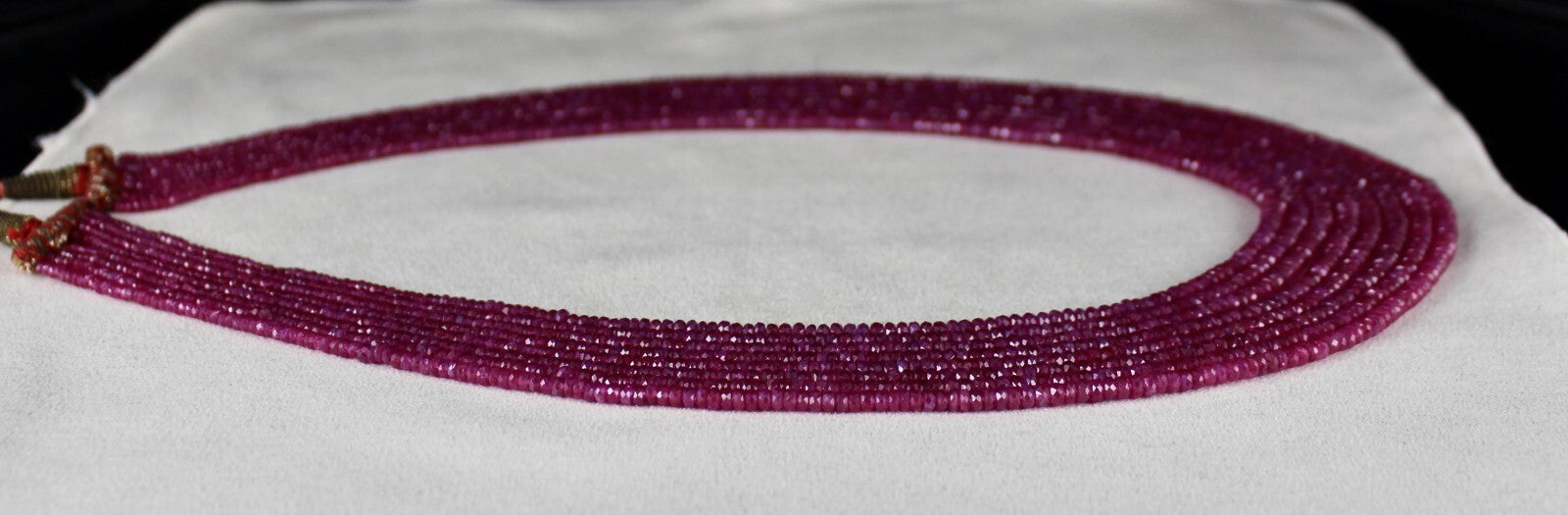 Certified Natural Heated Burma Ruby 573 Ct Faceted Beads Necklace For Women