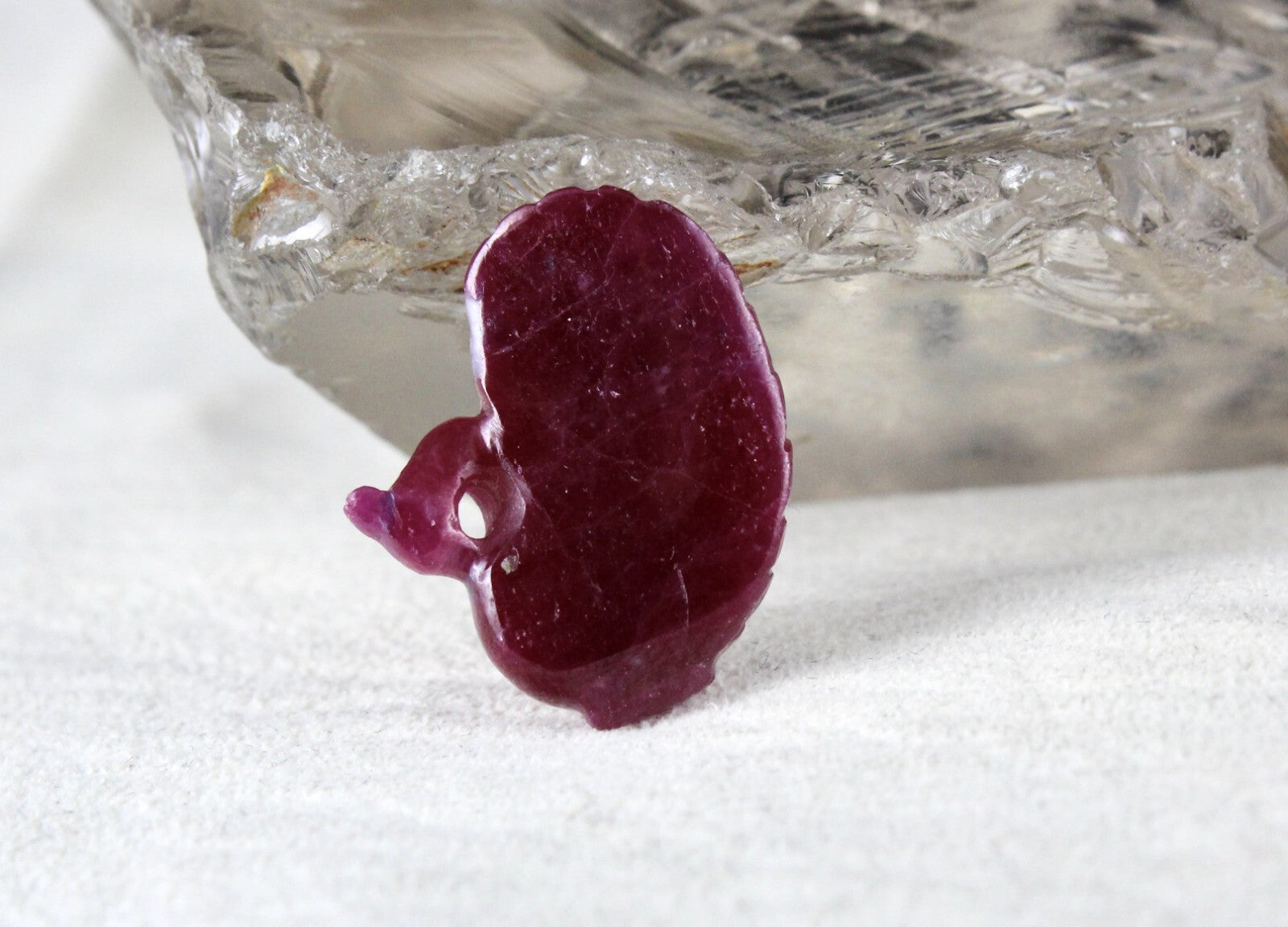 Certified Natural Ruby 20.71 Ct Engraved Peacock Gemstone Pendant Ring