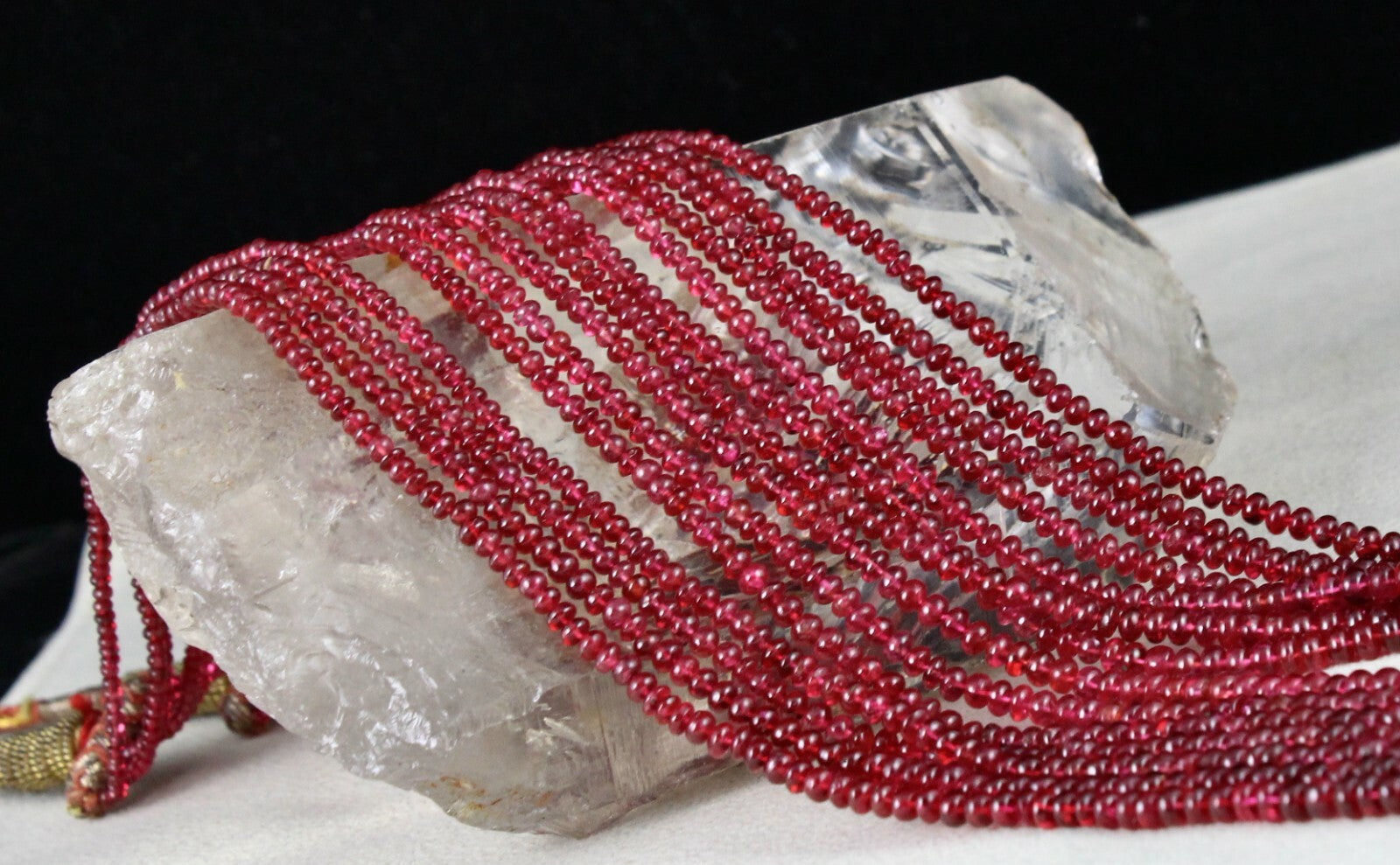 Certified Natural Spinel 330 Ct Red Gemstone Round Beads Necklace For Women