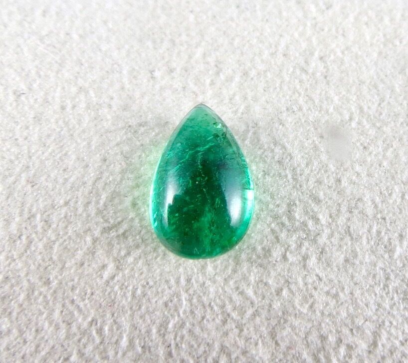 Natural Zambia Emerald Pear Cabochon 4.79 Ct Loose Gemstone For Ring Pendant