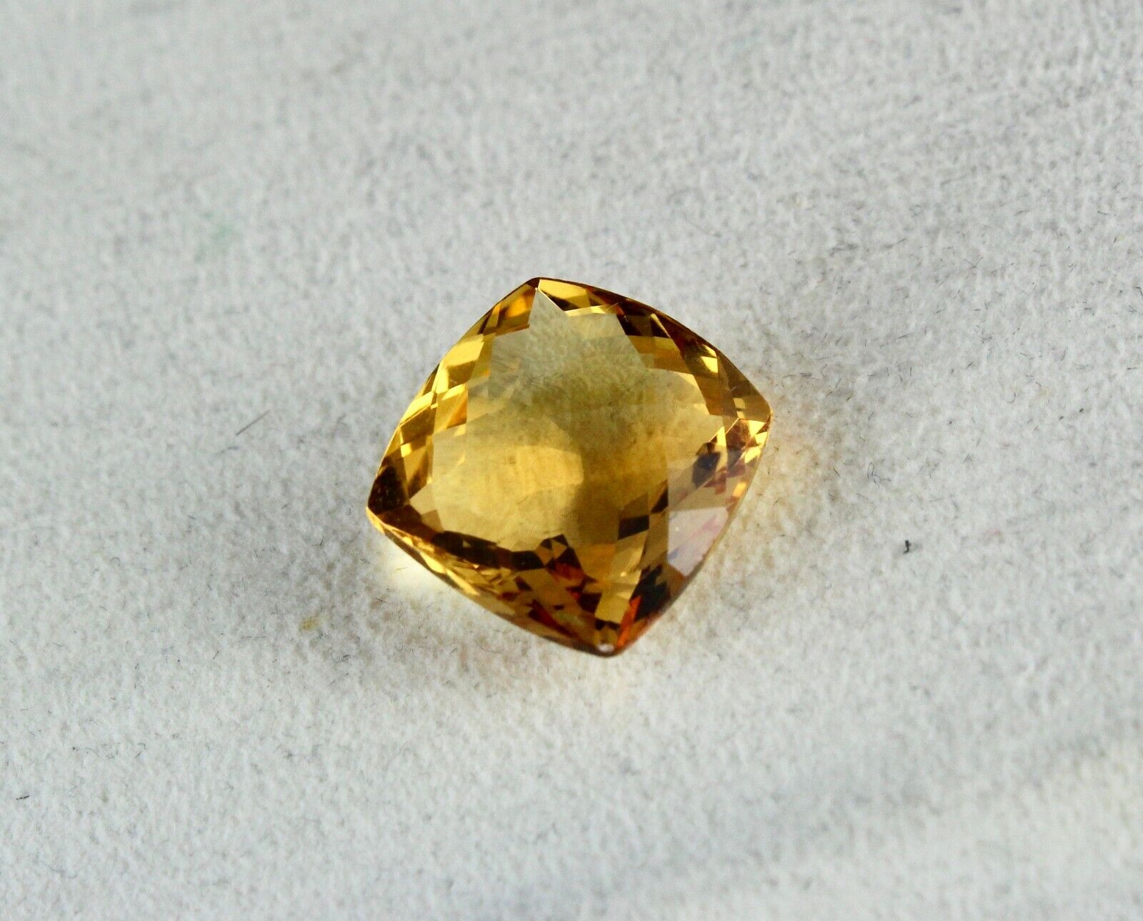 NATURAL CITRINE GOLDEN TOPAZ CUSHION CUT 15X14MM 10.66 CARATS GEMSTONE PENDANT