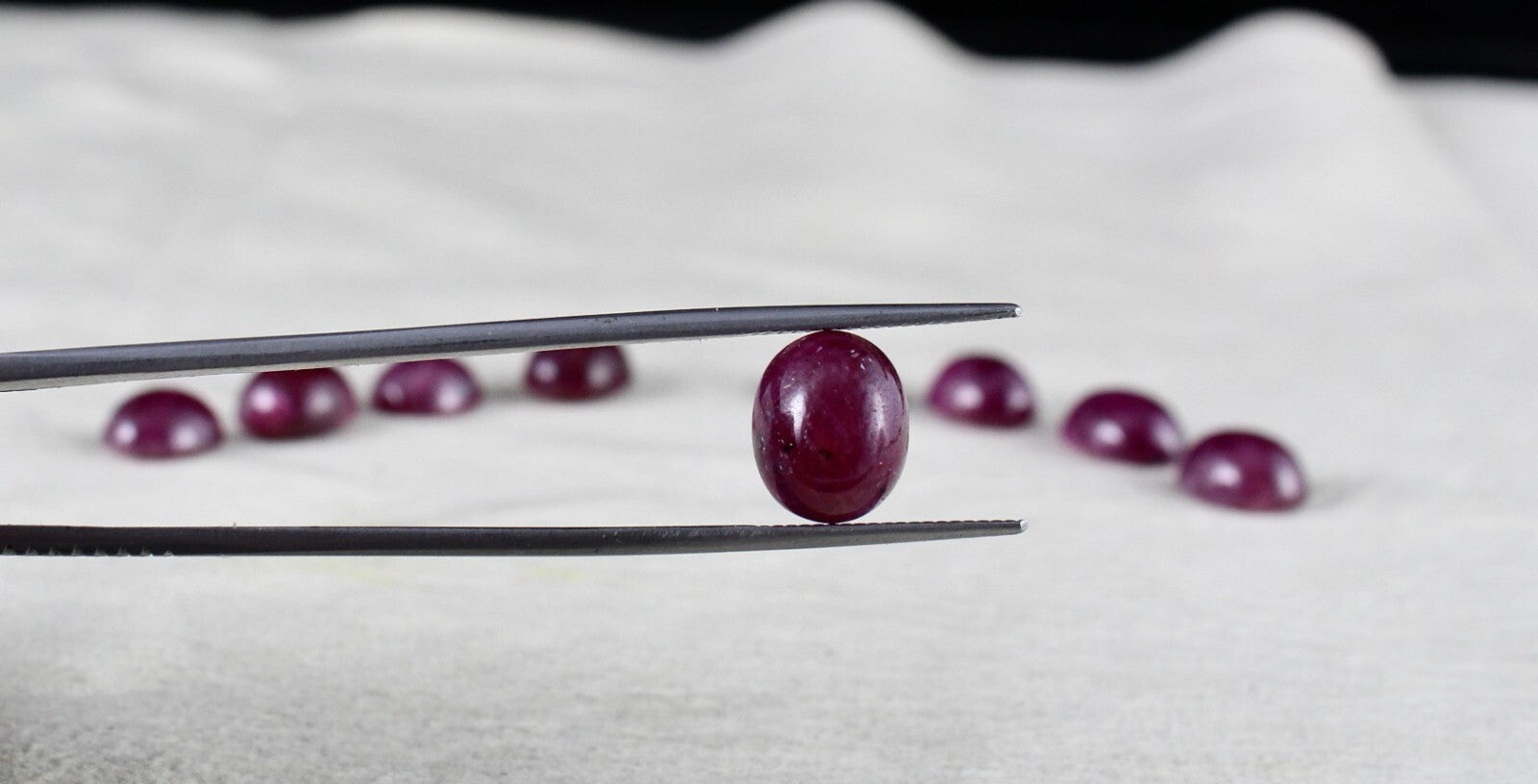 Certified Natural Unheated Ruby Cabochon 53.90ct Sterling Silver Bracelet