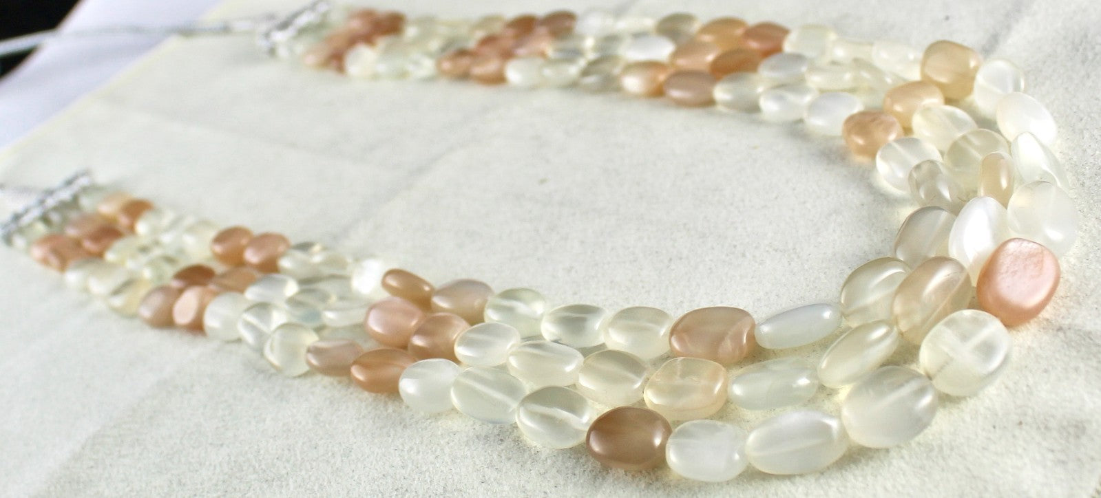Natural Multi Colour Moonstone 558 Ct Beads Long Gemstone Fashion Necklace