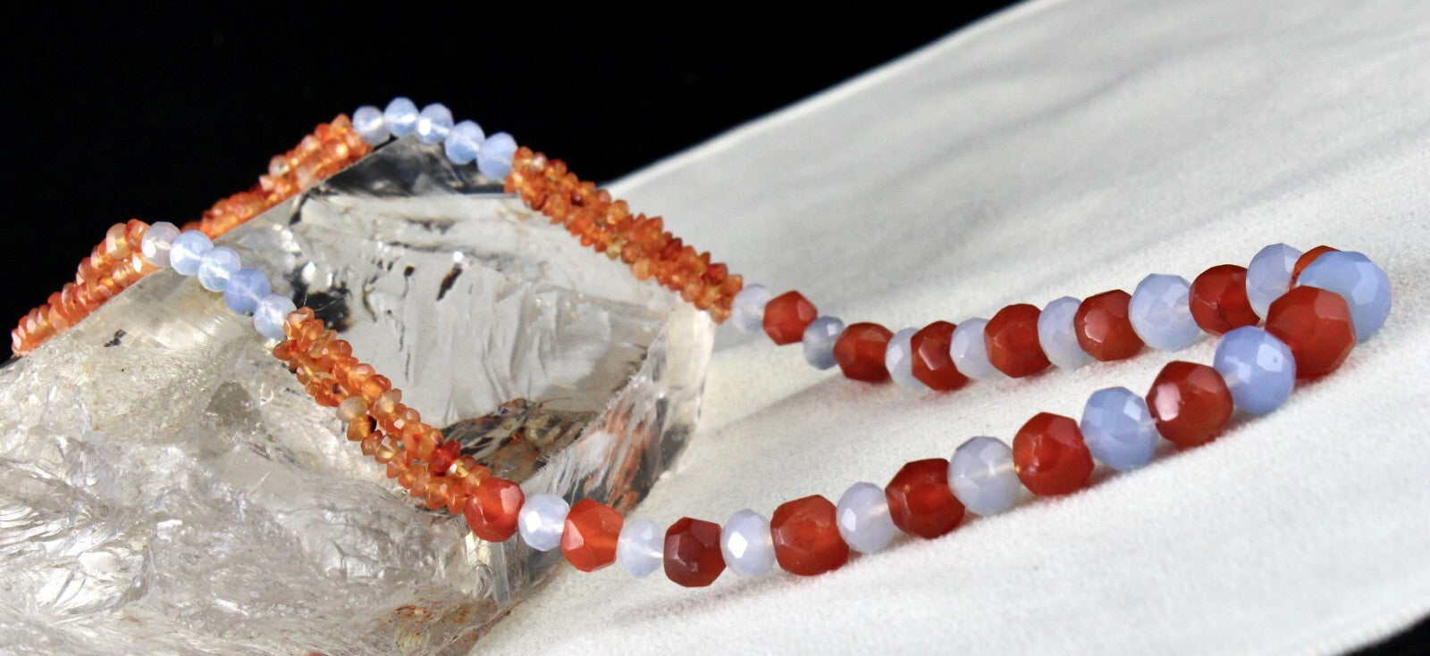 Natural Multi Carnelian Chalcedony 153 Ct Beads Gemstone Designer Necklace