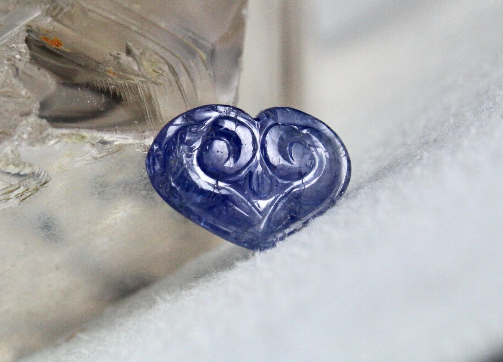 NATURAL UNTREATED BLUE SAPPHIRE CARVED 2 PCS 17.52 CARATS GEMSTONE RING PENDANT