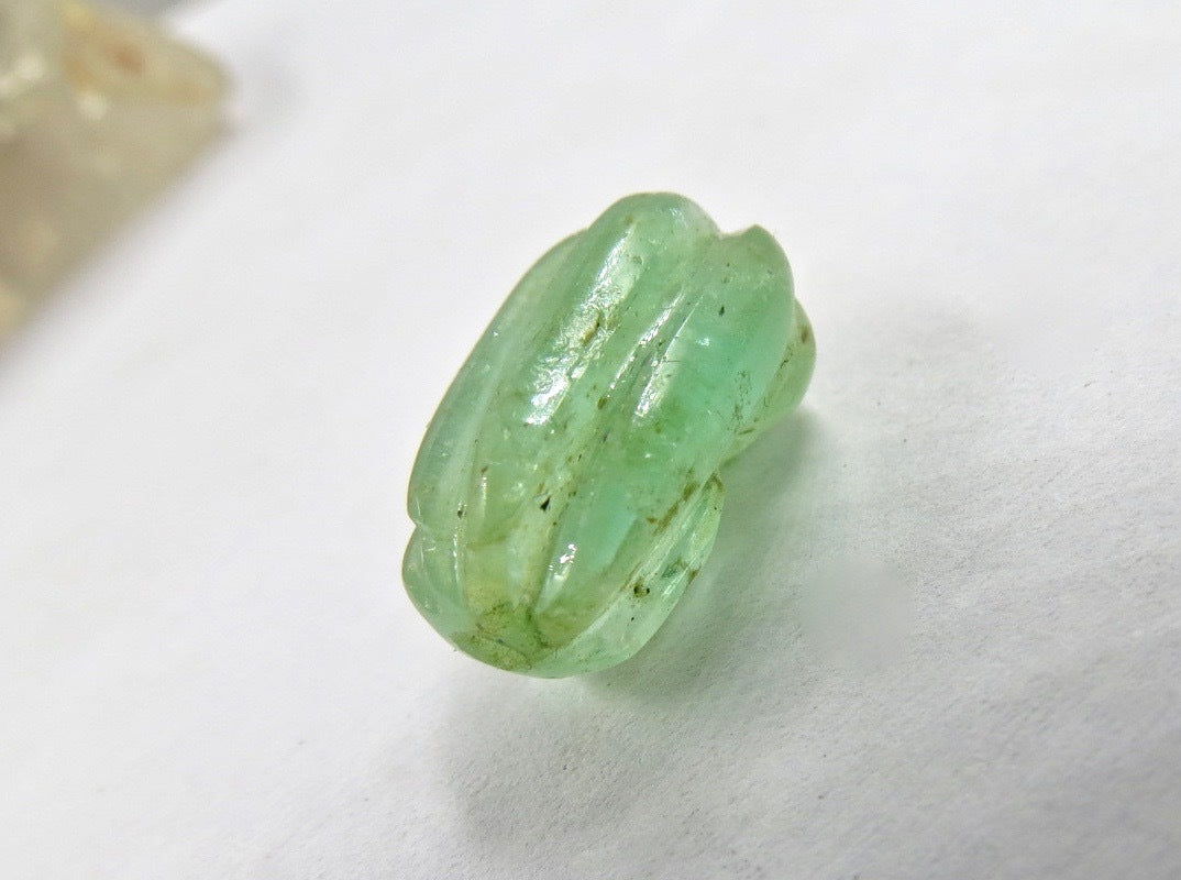 Certified Natural Emerald 18x11mm Bead Carved 13.72 Ct Pendant For Women