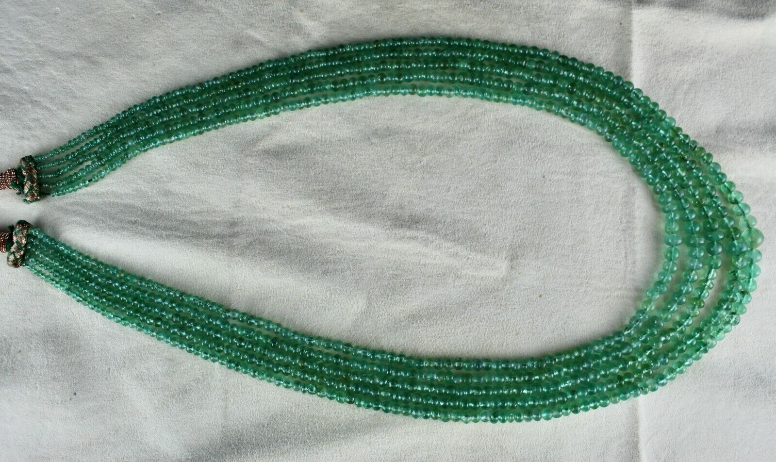 ANTIQUE COLOMBIAN EMERALD BEADS ROUND 5 L 354 CARATS GEMSTONE IMPORTANT NECKLACE