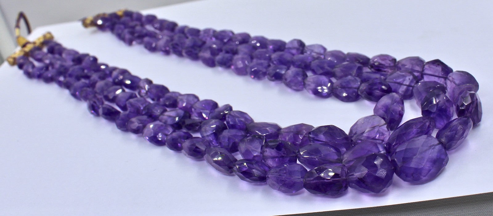 Natural Purple Amethyst 833 Ct Beads Nugget Real Gemstone Fashion Necklace
