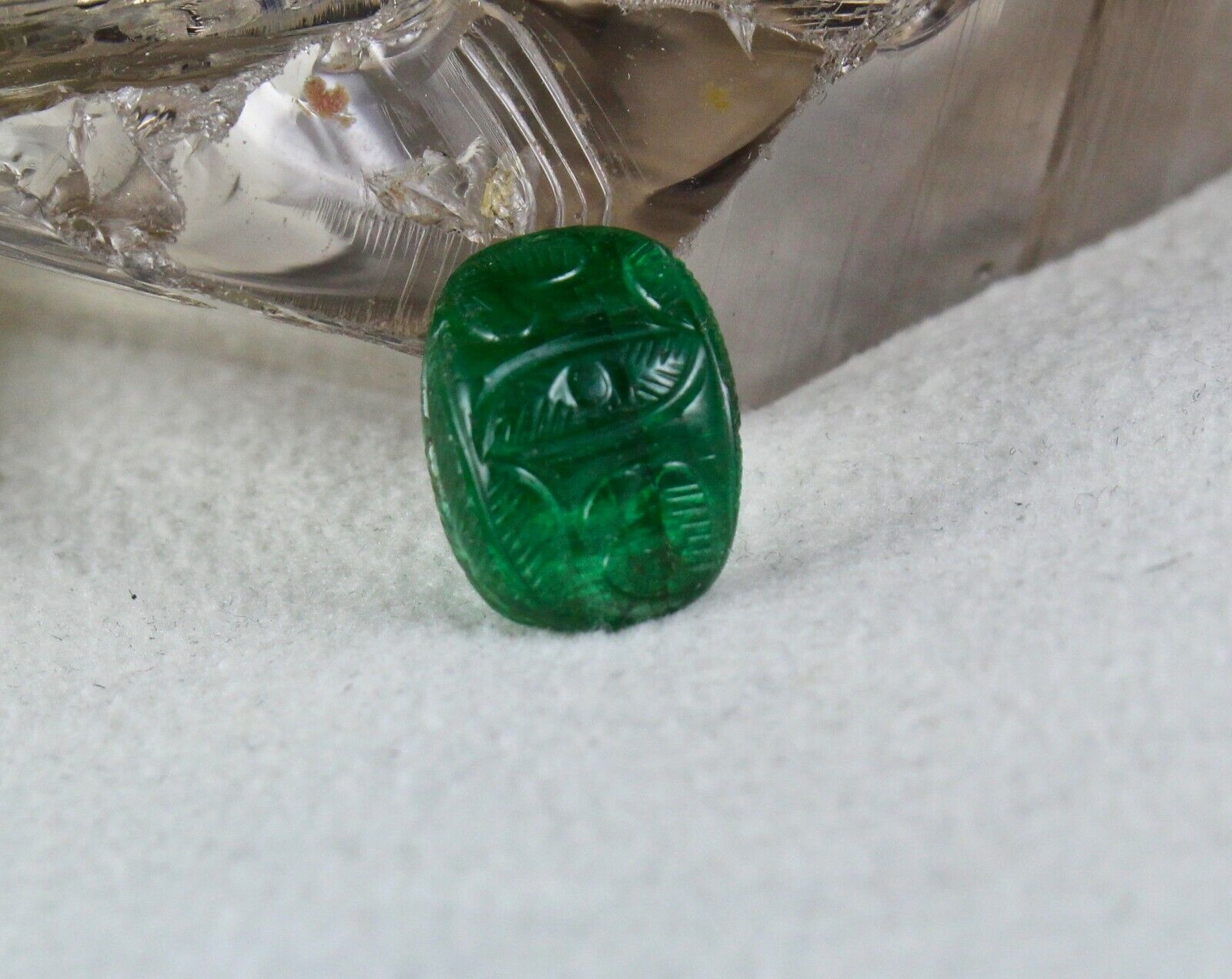 NATURAL ZAMBIA EMERALD CARVED CABOCHON 7.09 CARATS GEMSTONE FOR RING PENDANT