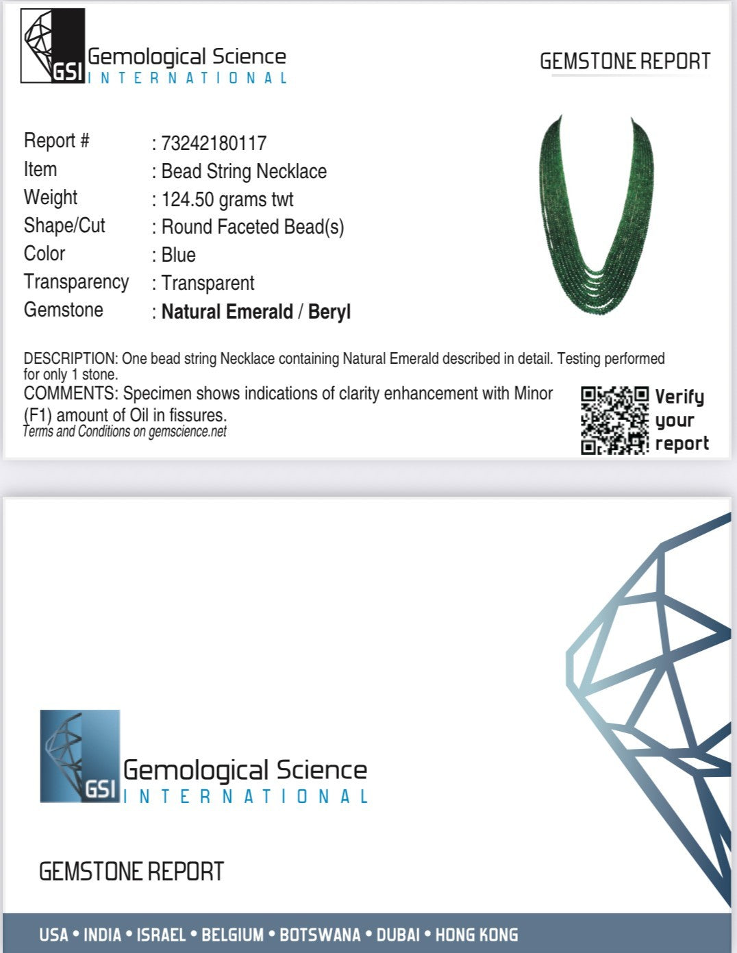 Natural Zambian Emerald Necklace 599 Ct Faceted Round Beads Certified Jewelry