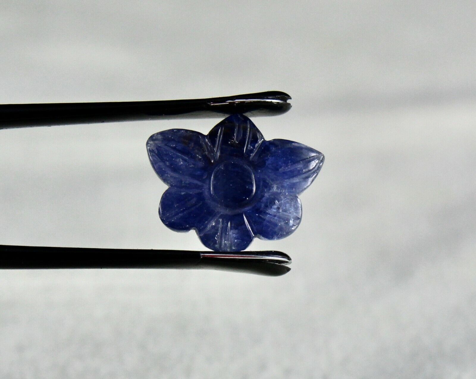 NATURAL NO HEAT BURMA BLUE SAPPHIRE CARVED FLOWER 5.80 CTS GEMSTONE RING PENDANT