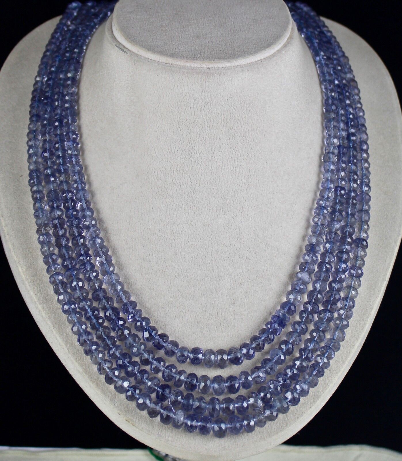 Finest Natural Iolite Beads Faceted Round 4 L 830 Ct Blue Gemstone Fine Necklace