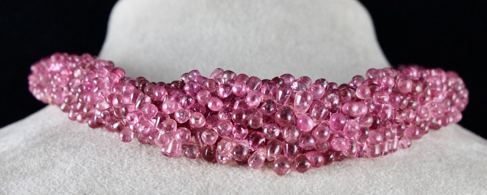 Certified Natural Tourmaline Rubellite Teardrop 626 Ct Gemstone Necklace