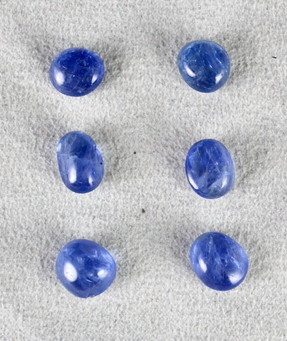 Certified Natural Burmese Blue Sapphire Pair 21.30ct Oval Cabochon For Earrings
