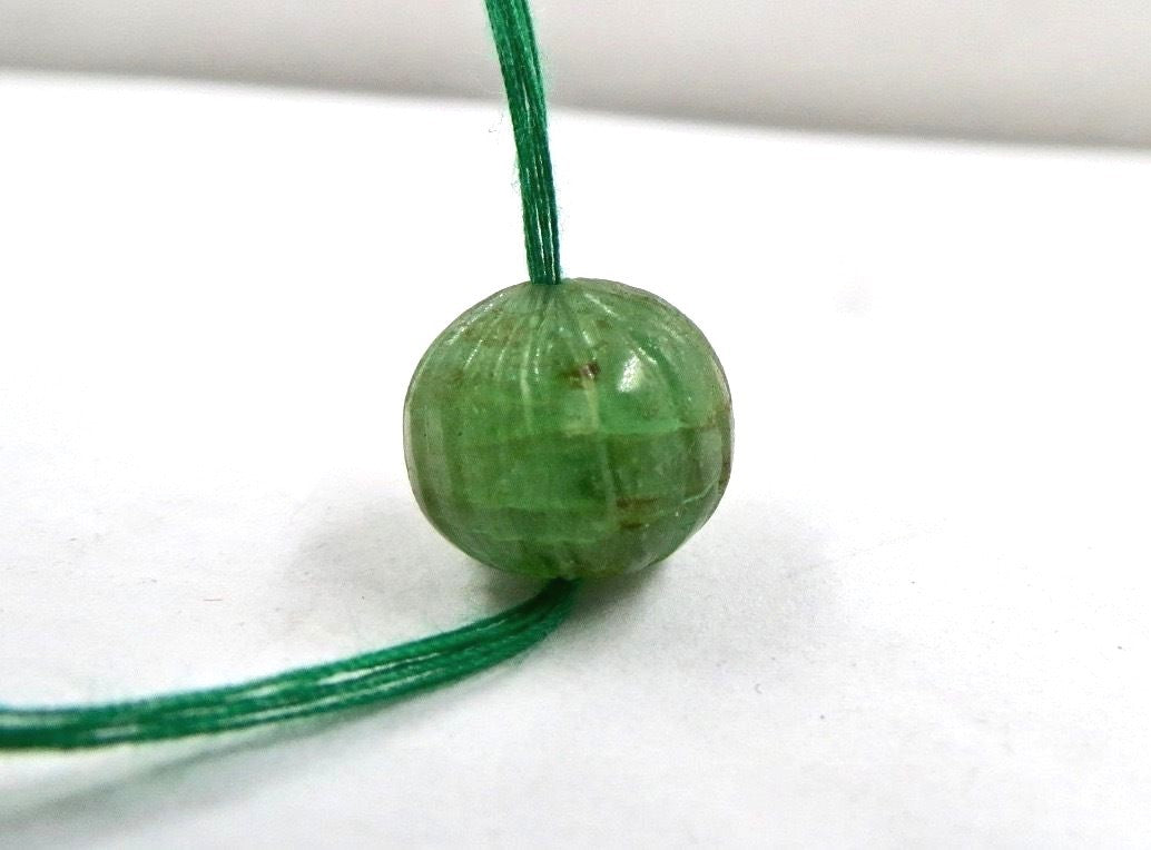 Old Mines Emerald Carved Bead 18ct Gemstone For Designing